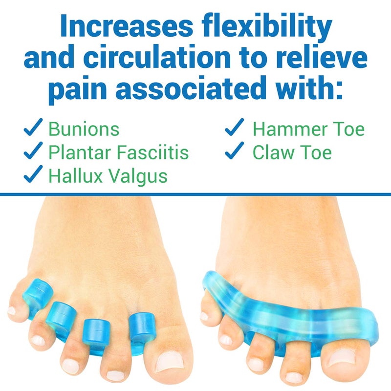 ViveSole Toe Separators for Men & Women Small (2 Pairs) - Silicone Gel Spreaders - Therapeutic Spa Stretchers for Plantar Fasciitis  Bunions  Overlapping Hammer Toe Spacers - Metatarsal Yoga Cushion - Image 2
